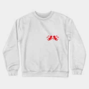 Red Angel Twins Holding Hands Crewneck Sweatshirt